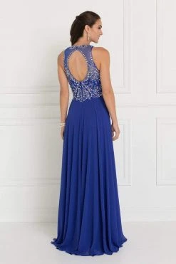 Elizabeth K - GL1572 Embellished Illusion Jewel Chiffon A-line Dress 11 Elizabeth K - GL1572 Embellished Illusion Jewel Chiffon A-line Dress