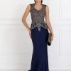 Elizabeth K - GL1598 Metallic Embroidered Queen Anne Trumpet Dress 2 Elizabeth K - GL1598 Metallic Embroidered Queen Anne Trumpet Dress