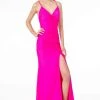 Elizabeth K - GL1816 Ruched-Adorned High Slit Trumpet Dress