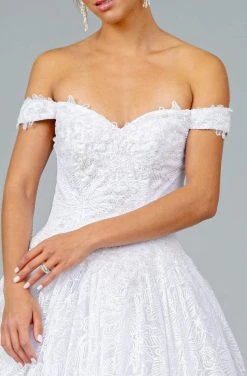 Elizabeth K - GL1820 Glitter Mesh Off Shoulder Sweetheart Ballgown
