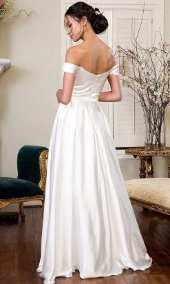 Elizabeth K - GL1908 Off Shoulder Satin Bridal Dress