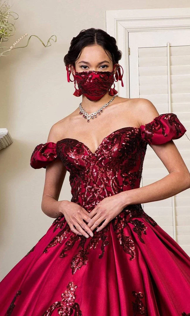 Elizabeth K - GL1913 Puff Sleeve Sweetheart Sequin Ballgown 5 Elizabeth K - GL1913 Puff Sleeve Sweetheart Sequin Ballgown