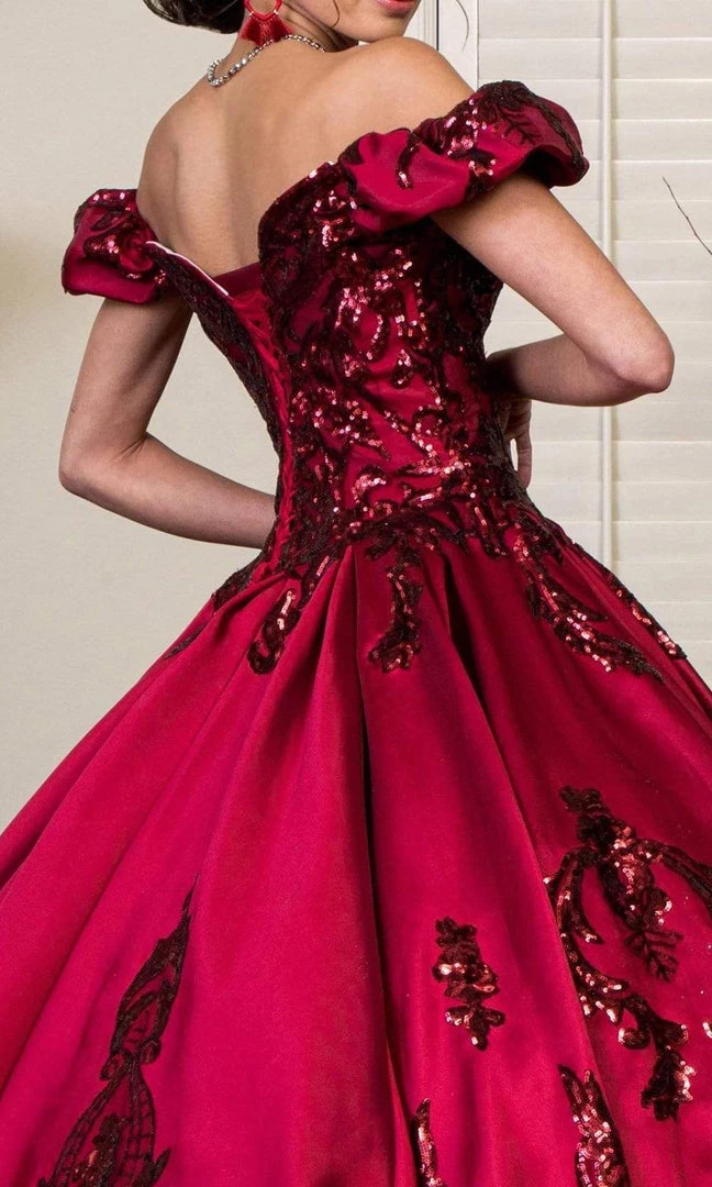 Elizabeth K - GL1913 Puff Sleeve Sweetheart Sequin Ballgown 6 Elizabeth K - GL1913 Puff Sleeve Sweetheart Sequin Ballgown