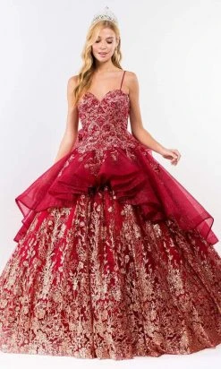 Elizabeth K - GL1927 Glitter Bow-Ornate Draped Ballgown 12 Elizabeth K - GL1927 Glitter Bow-Ornate Draped Ballgown
