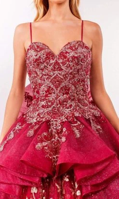 Elizabeth K - GL1927 Glitter Bow-Ornate Draped Ballgown 13 Elizabeth K - GL1927 Glitter Bow-Ornate Draped Ballgown