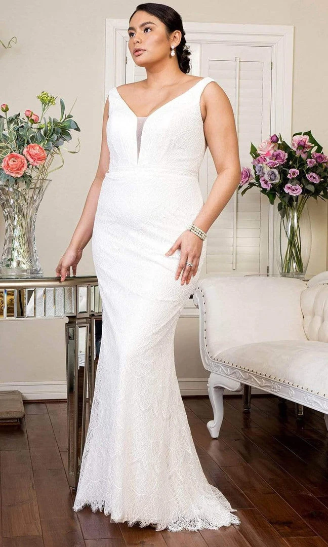 Elizabeth K - GL1940 Plunging V Neck Sheath Dress 5 Elizabeth K - GL1940 Plunging V Neck Sheath Dress