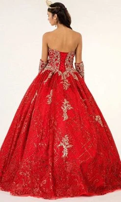 Elizabeth K - GL1943 Embroidered Sweetheart Mesh Ballgown