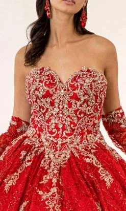 Elizabeth K - GL1943 Embroidered Sweetheart Mesh Ballgown