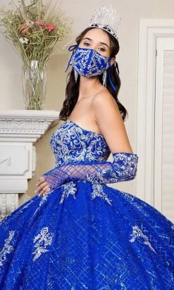 Elizabeth K - GL1943 Embroidered Sweetheart Mesh Ballgown