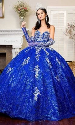 Elizabeth K - GL1943 Embroidered Sweetheart Mesh Ballgown