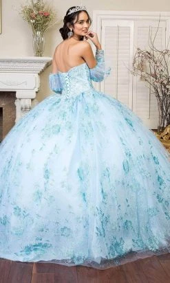 Elizabeth K - GL1944 Embroidered Sweetheart Gown With Detached Sleeves 11 Elizabeth K - GL1944 Embroidered Sweetheart Gown With Detached Sleeves