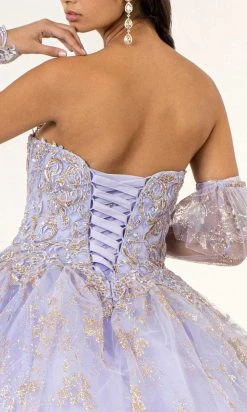 Elizabeth K - GL1944 Embroidered Sweetheart Gown With Detached Sleeves 17 Elizabeth K - GL1944 Embroidered Sweetheart Gown With Detached Sleeves