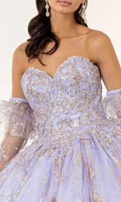 Elizabeth K - GL1944 Embroidered Sweetheart Gown With Detached Sleeves 16 Elizabeth K - GL1944 Embroidered Sweetheart Gown With Detached Sleeves