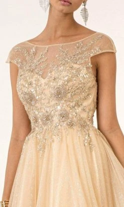 Elizabeth K - GL1954 Embellished Bateau Mesh A-line Gown 13 Elizabeth K - GL1954 Embellished Bateau Mesh A-line Gown