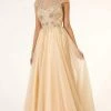 Elizabeth K - GL1954 Embellished Bateau Mesh A-line Gown 1 Elizabeth K - GL1954 Embellished Bateau Mesh A-line Gown
