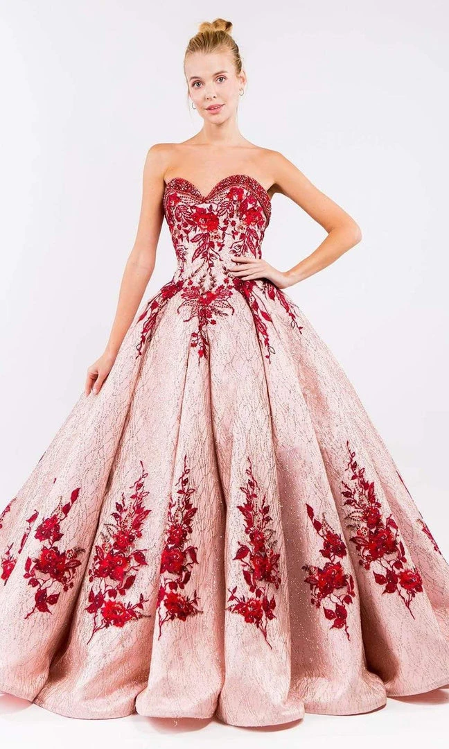 Elizabeth K - GL1957 Rosette Embroidered Ballgown 7 Elizabeth K - GL1957 Rosette Embroidered Ballgown