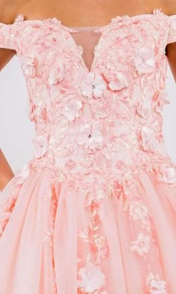 Elizabeth K - GL1958 Floral Applique Off Shoulder Ballgown 13 Elizabeth K - GL1958 Floral Applique Off Shoulder Ballgown