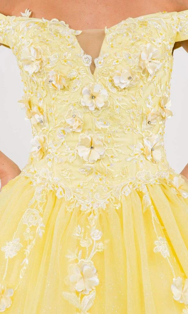 Elizabeth K - GL1958 Floral Applique Off Shoulder Ballgown 10 Elizabeth K - GL1958 Floral Applique Off Shoulder Ballgown