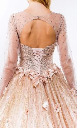 Elizabeth K - GL1963 Long Sleeve Jeweled Ballgown 11 Elizabeth K - GL1963 Long Sleeve Jeweled Ballgown