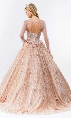 Elizabeth K - GL1963 Long Sleeve Jeweled Ballgown