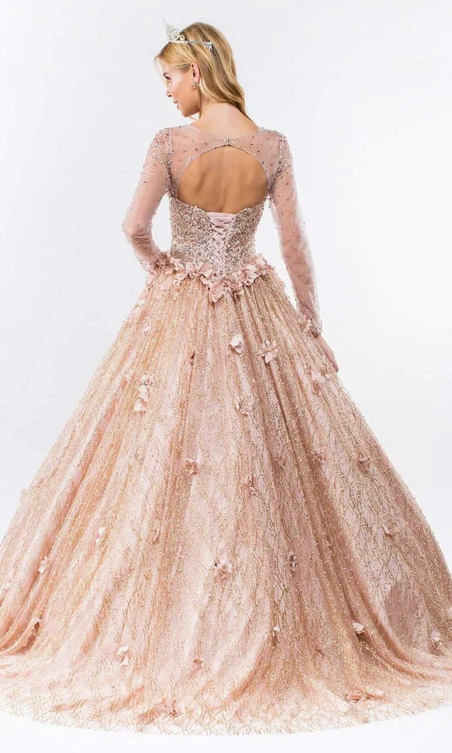 Elizabeth K - GL1963 Long Sleeve Jeweled Ballgown 4 Elizabeth K - GL1963 Long Sleeve Jeweled Ballgown