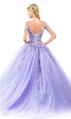 Elizabeth K - GL1969 Sequined Cold Shoulder Ballgown