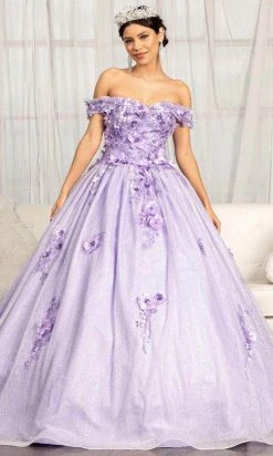 Elizabeth K GL1971 - Floral Applique Prom Ballgown
