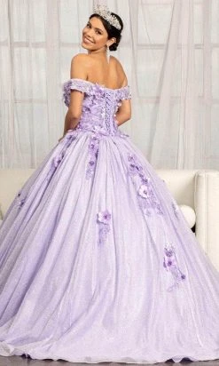 Elizabeth K GL1971 - Floral Applique Prom Ballgown