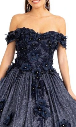 Elizabeth K GL1971 - Floral Applique Prom Ballgown