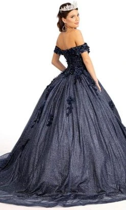 Elizabeth K GL1971 - Floral Applique Prom Ballgown