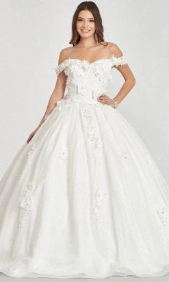 Elizabeth K GL1971 - Floral Applique Prom Ballgown