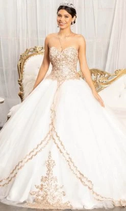 Elizabeth K GL1973 - Strapless Sweetheart Neck Ball Gown