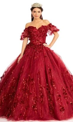 Elizabeth K GL1975 - Floral Glitter Ballgown
