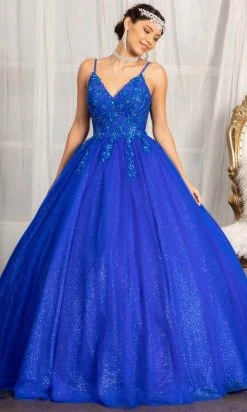 Elizabeth K GL1989 - Sleeveless V-neckline Ball Gown