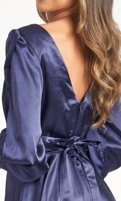 Elizabeth K GL1990 - Split Sleeve High Slit Evening Dress