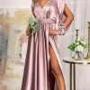 Elizabeth K GL1990 - Split Sleeve High Slit Evening Dress 2 Elizabeth K GL1990 - Split Sleeve High Slit Evening Dress