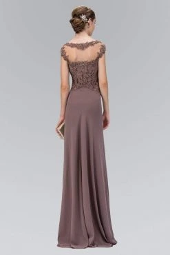 Elizabeth K - GL2001 Embellished Bateau Neck A-Line Gown 5 Elizabeth K - GL2001 Embellished Bateau Neck A-Line Gown