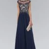 Elizabeth K - GL2001 Embellished Bateau Neck A-Line Gown 2 Elizabeth K - GL2001 Embellished Bateau Neck A-Line Gown