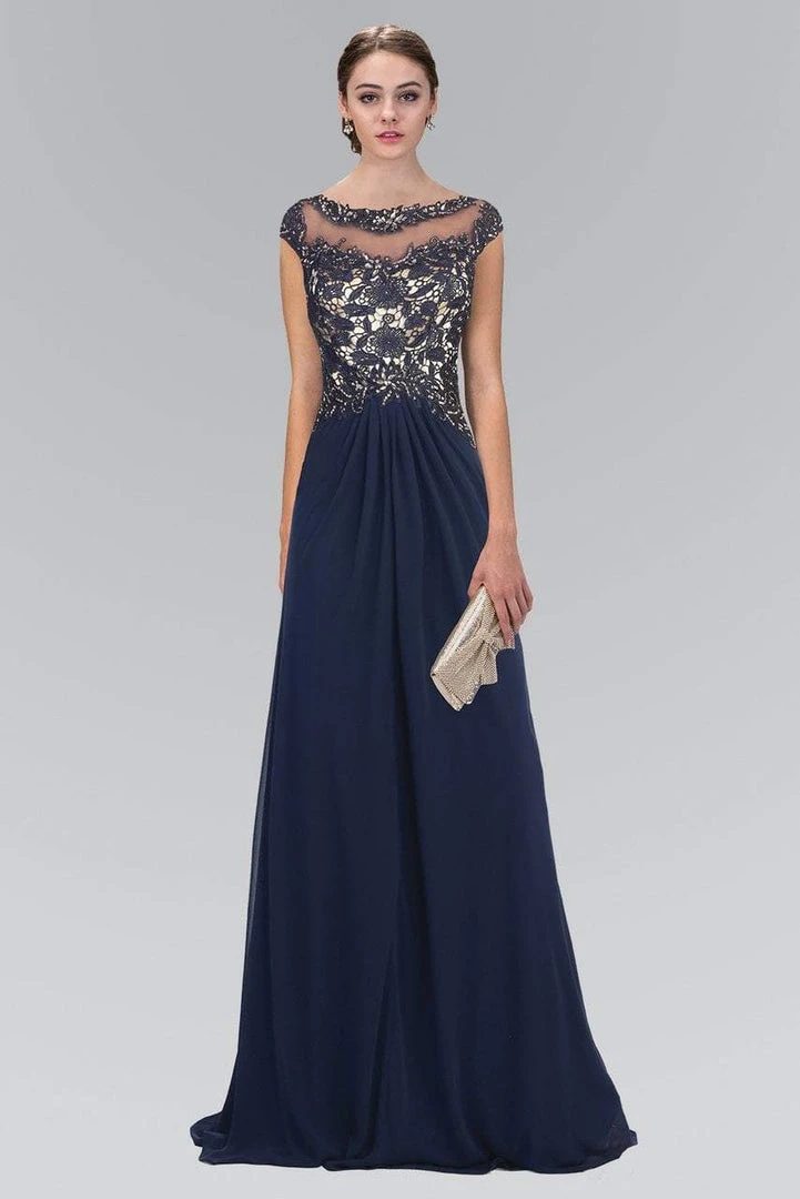 Elizabeth K - GL2001 Embellished Bateau Neck A-Line Gown 3 Elizabeth K - GL2001 Embellished Bateau Neck A-Line Gown