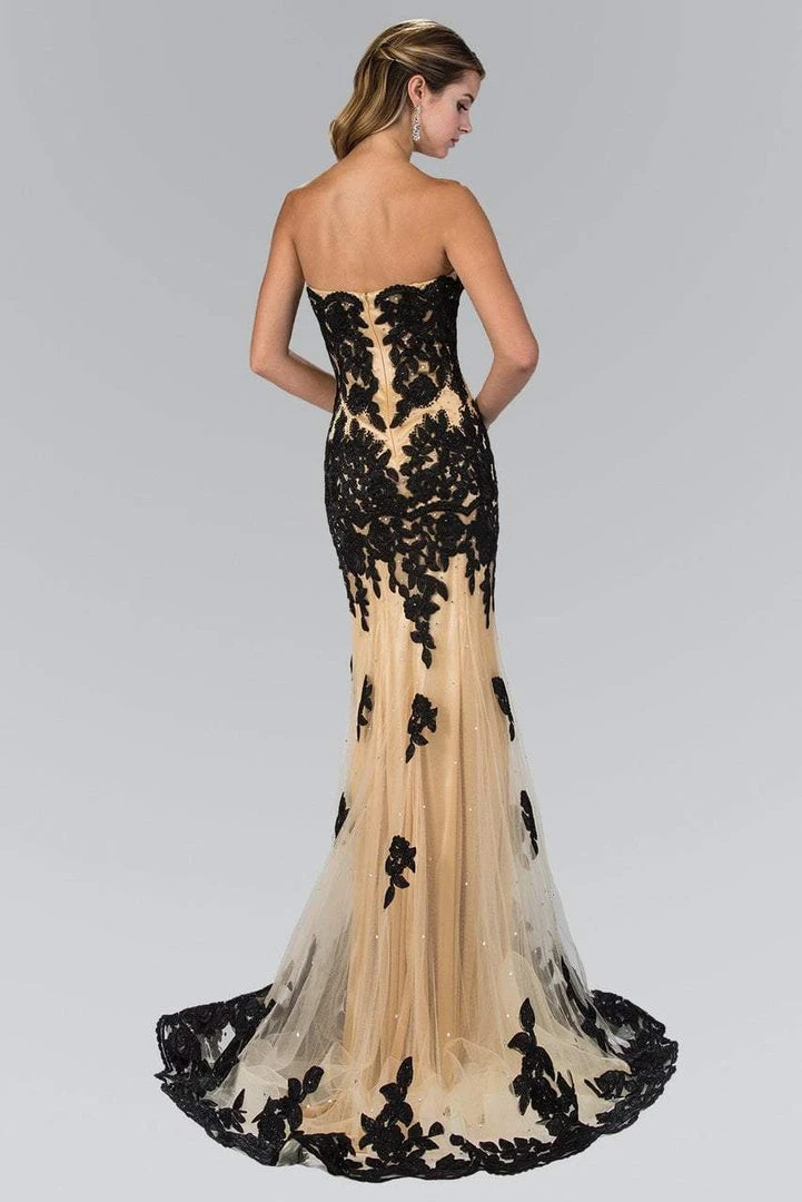 Elizabeth K - GL2005 Floral Applique Sweetheart Sheath Gown 4 Elizabeth K - GL2005 Floral Applique Sweetheart Sheath Gown