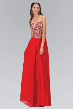 Elizabeth K - GL2018 Strapless Embroidered Chiffon Gown