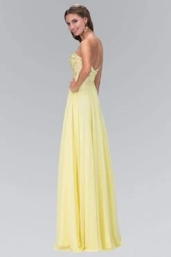 Elizabeth K - GL2049 Strapless Applique Chiffon Gown 8 Elizabeth K - GL2049 Strapless Applique Chiffon Gown
