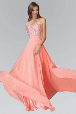 Elizabeth K - GL2049 Strapless Applique Chiffon Gown 9 Elizabeth K - GL2049 Strapless Applique Chiffon Gown