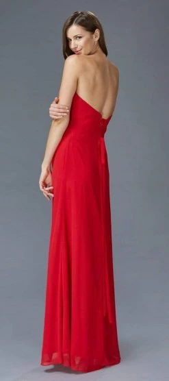 Elizabeth K - GL2068 Pleated Sweetheart Chiffon A-line Dress