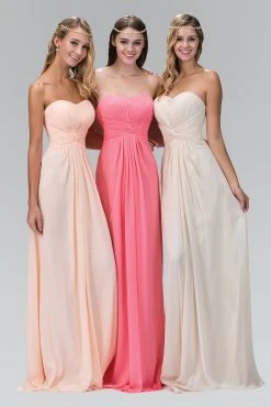 Elizabeth K - GL2068 Pleated Sweetheart Chiffon A-line Dress