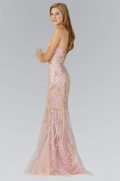 Elizabeth K - GL2089 Beaded Strapless Tulle Trumpet Gown