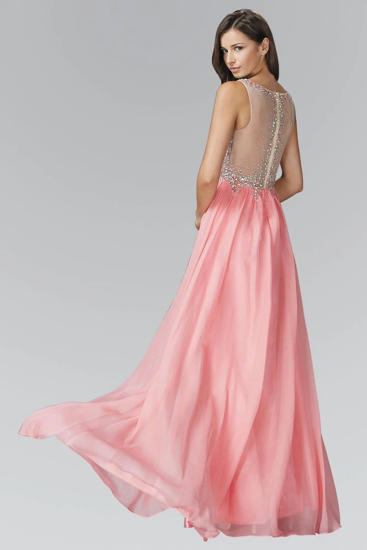 Long Dresses Elizabeth K - GL2093 Sheer Crystal-Crusted A-Line Gown 4 Long Dresses Elizabeth K - GL2093 Sheer Crystal-Crusted A-Line Gown