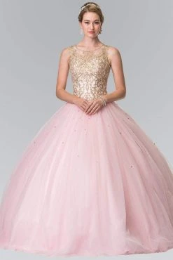 Elizabeth K - GL2207 Illusion Gilt Embroidered Ballgown 15 Elizabeth K - GL2207 Illusion Gilt Embroidered Ballgown