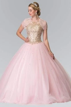 Elizabeth K - GL2207 Illusion Gilt Embroidered Ballgown 14 Elizabeth K - GL2207 Illusion Gilt Embroidered Ballgown