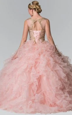 Elizabeth K - GL2208 Embellished Jewel Neck Ballgown